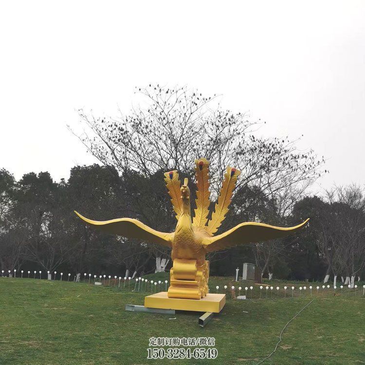 玄武凤凰雕塑选用，美陈雕塑，铸铜凤凰雕塑工艺厂家