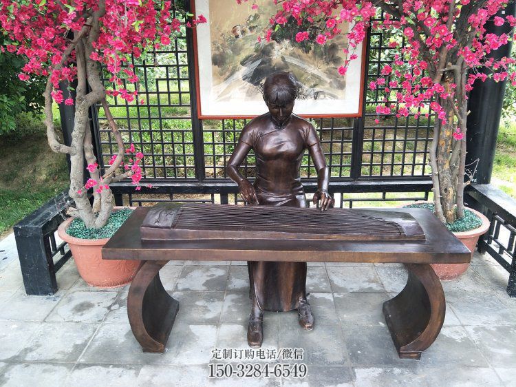 玄武弹古筝雕塑厂家,景观概念,民俗人物雕塑通用 玄武弹古筝雕塑厂家,景观概念,民俗人物雕塑通用