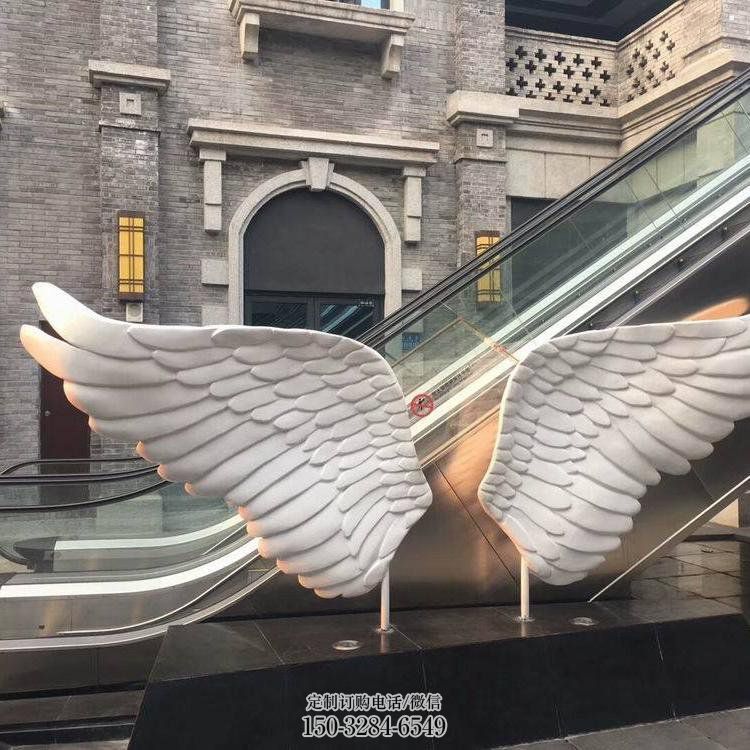 扬州景观鸟翅雕塑制造，欧式风格，不锈钢鸟翅雕塑定价