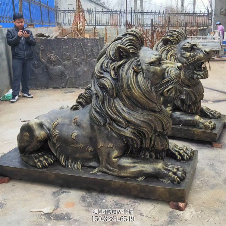 玄武大型趴狮雕塑,仿铜动物雕塑,玻璃钢狮子雕塑制作 玄武大型趴狮雕塑,仿铜动物雕塑,玻璃钢狮子雕塑制作
