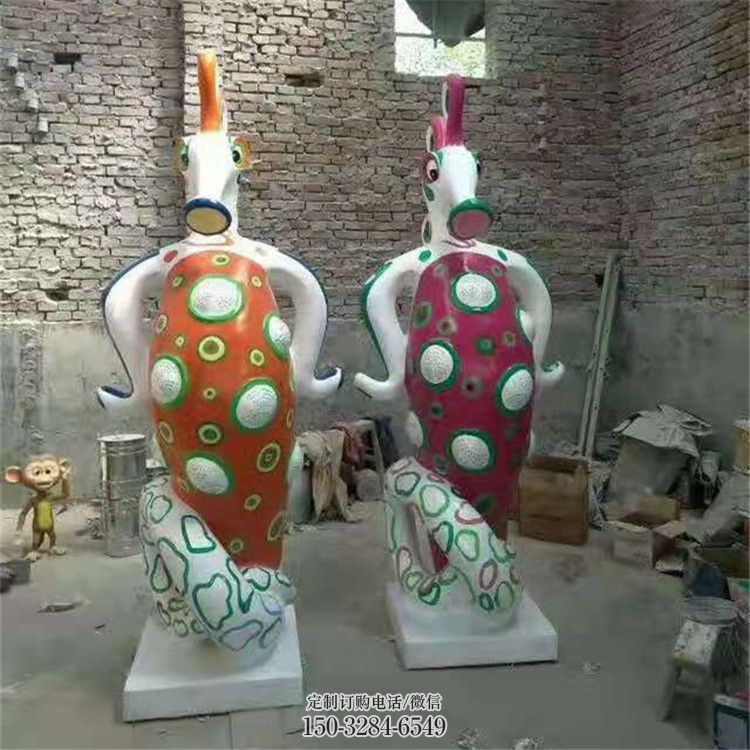 盐城幼儿园河马雕塑，动漫文化雕塑，卡通动物制作